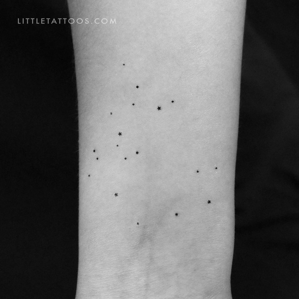 Minimalist Sagittarius Constellation Temporary Tattoo - Set of 3