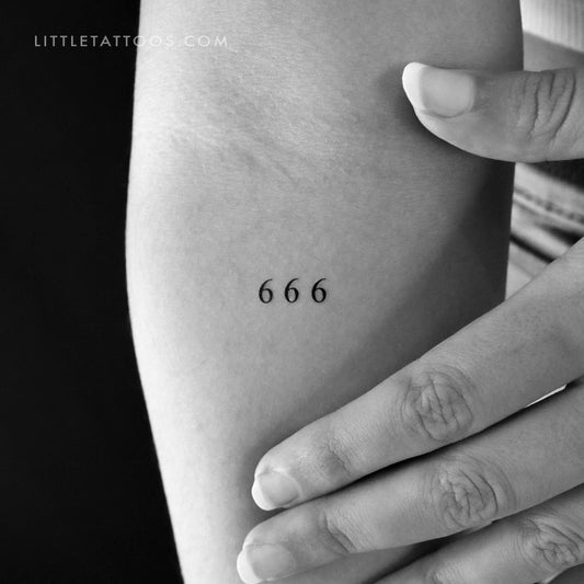Tatuaje temporal del número angelical 666 (juego de 3)