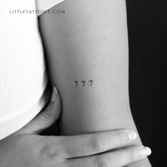 Little 777 Angel Number Temporary Tattoo - Set of 3