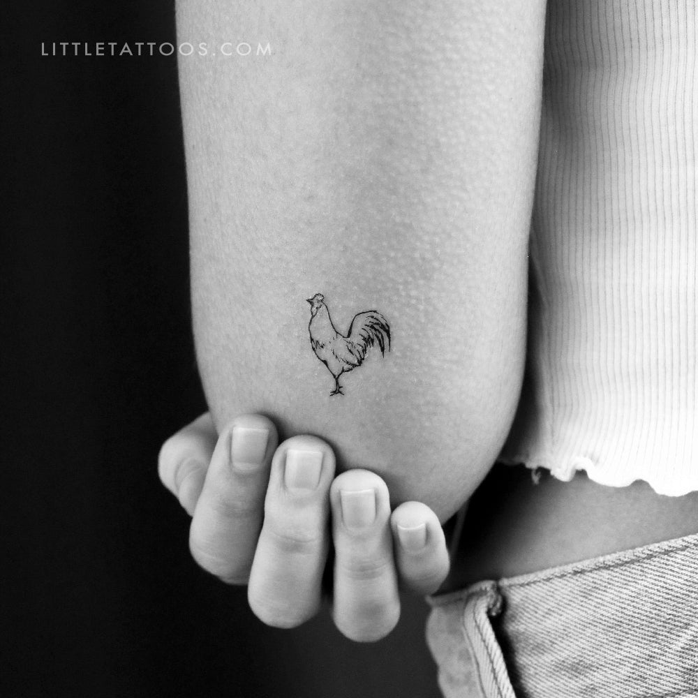 Rooster Temporary Tattoo - Set of 3