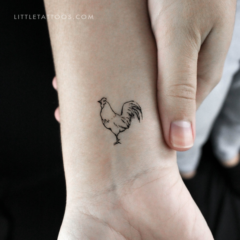 Rooster Temporary Tattoo - Set of 3