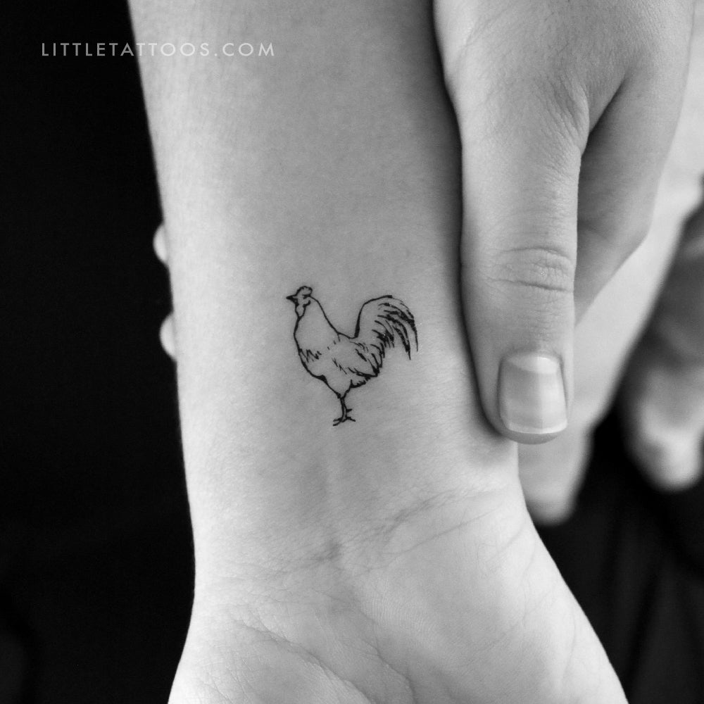 Rooster Temporary Tattoo - Set of 3