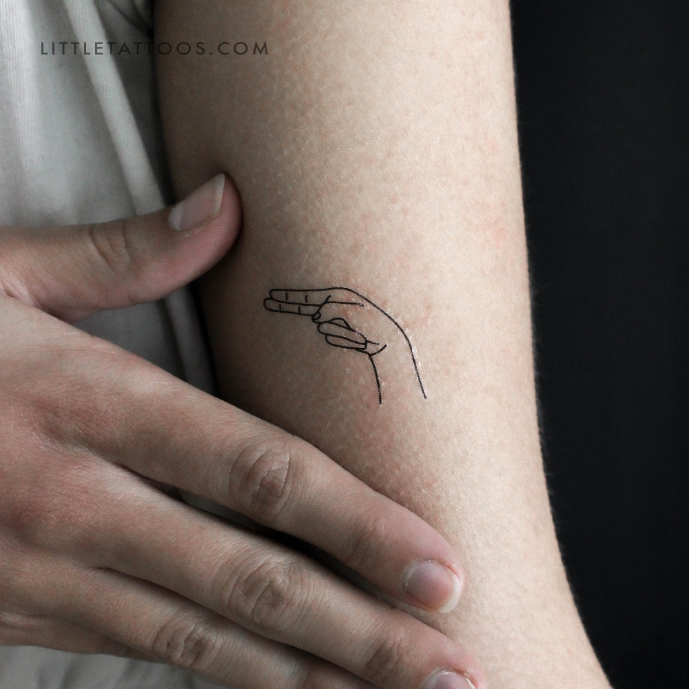 Tatuaje temporal de lenguaje de señas H - Juego de 3