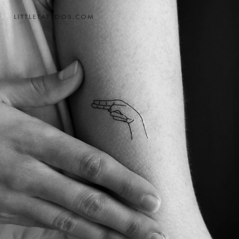 Tatuaje temporal de lenguaje de señas H - Juego de 3