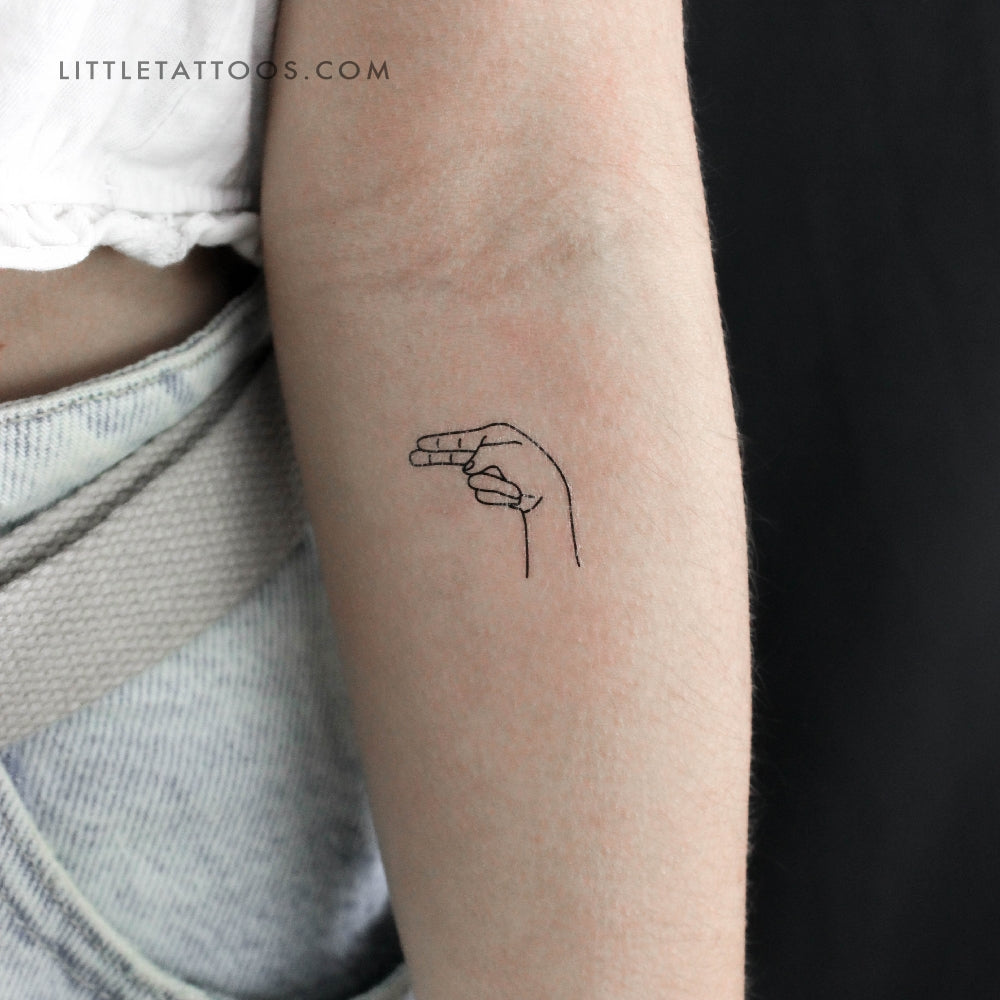 Tatuaje temporal de lenguaje de señas H - Juego de 3