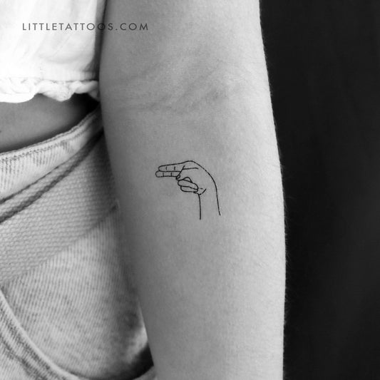 Tatuaje temporal de lenguaje de señas H - Juego de 3