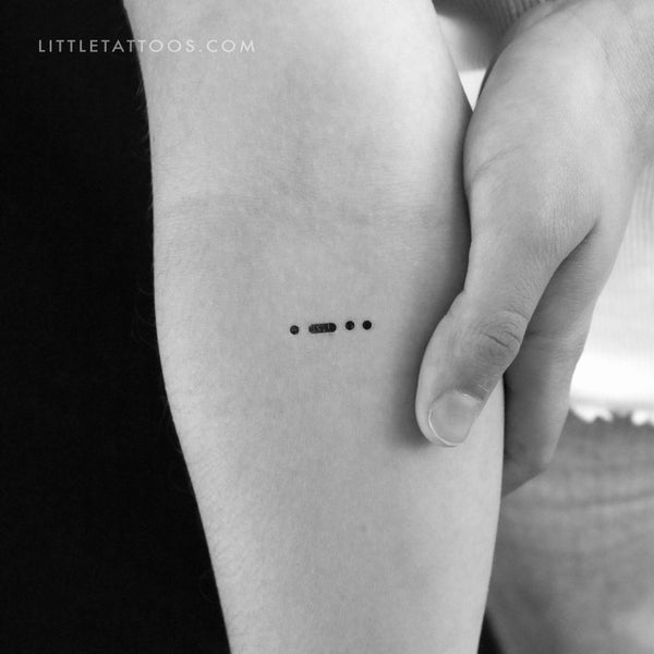 Morse Code L Temporary Tattoo - Set of 3
