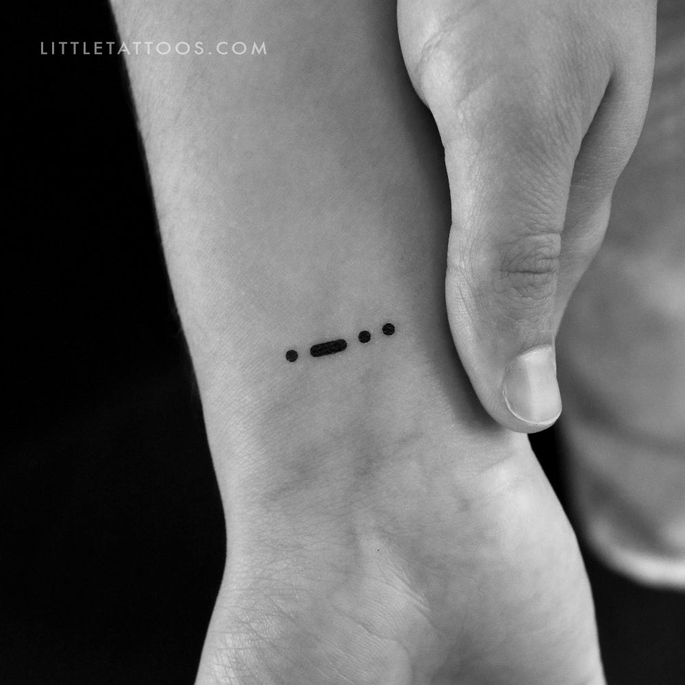 Morse Code L Temporary Tattoo - Set of 3