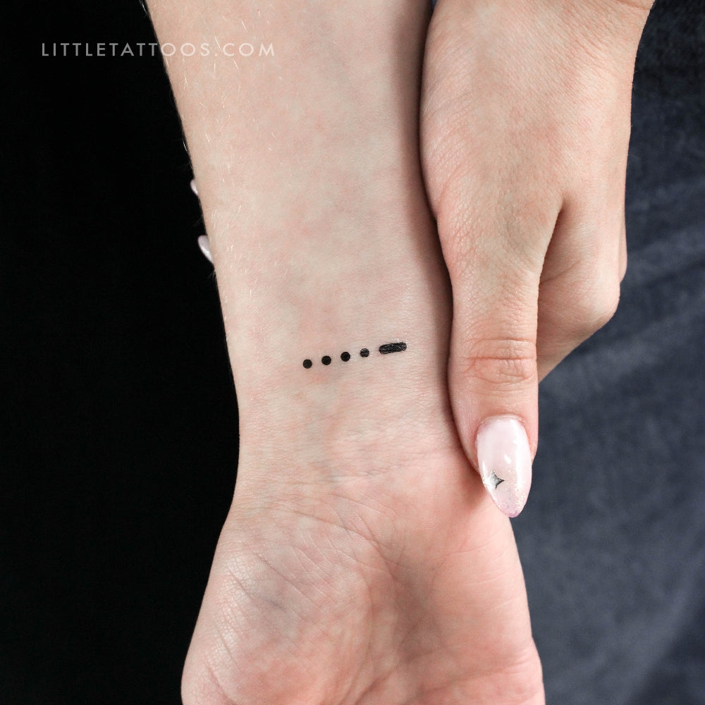 Tatuaje temporal de código Morse 4 (juego de 3)