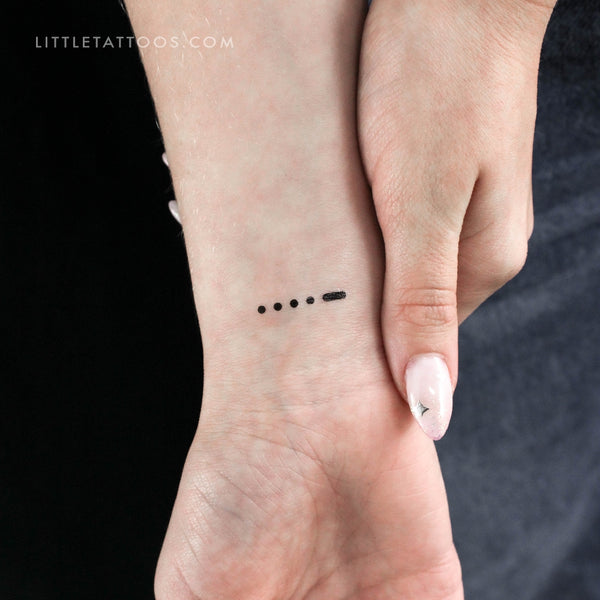 Morse Code 4 Temporary Tattoo - Set of 3