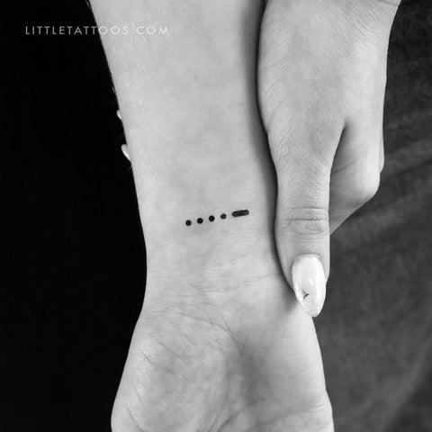 Morse Code 4 Temporary Tattoo - Set of 3