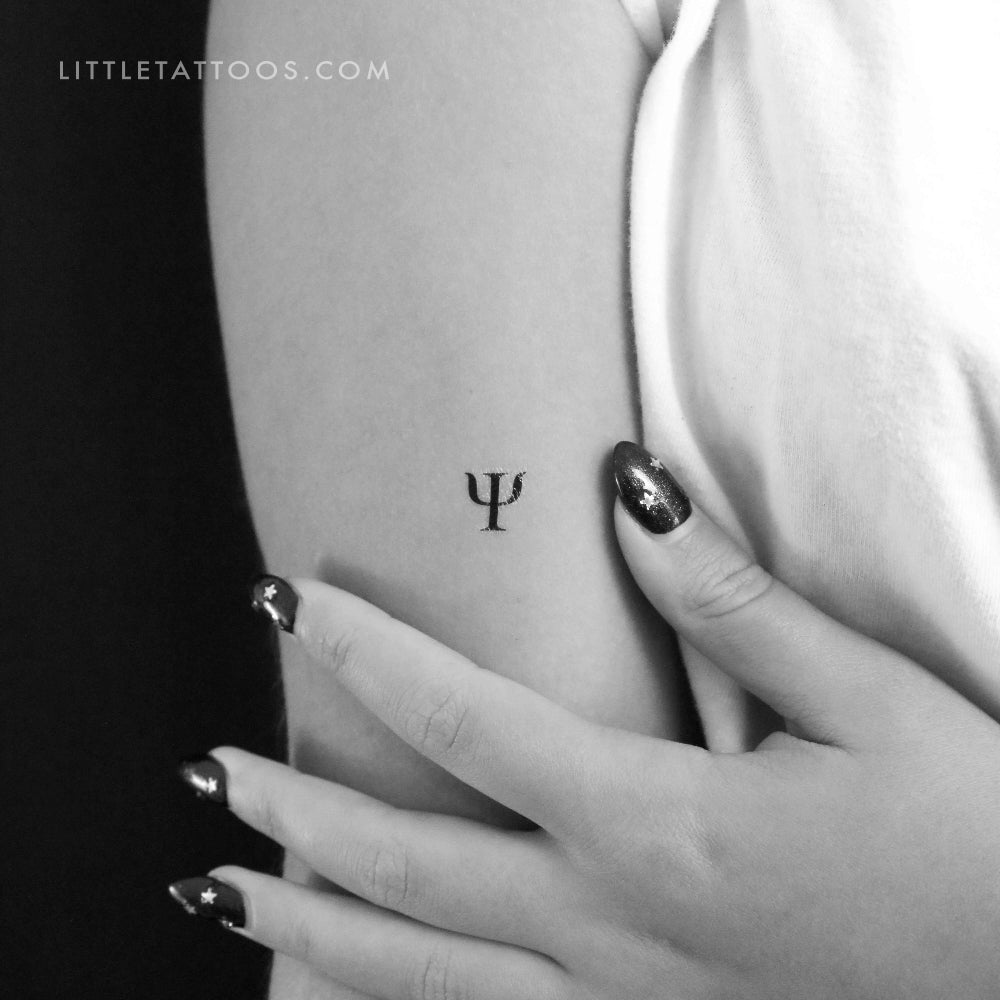 Uppercase Psi Temporary Tattoo - Set of 3