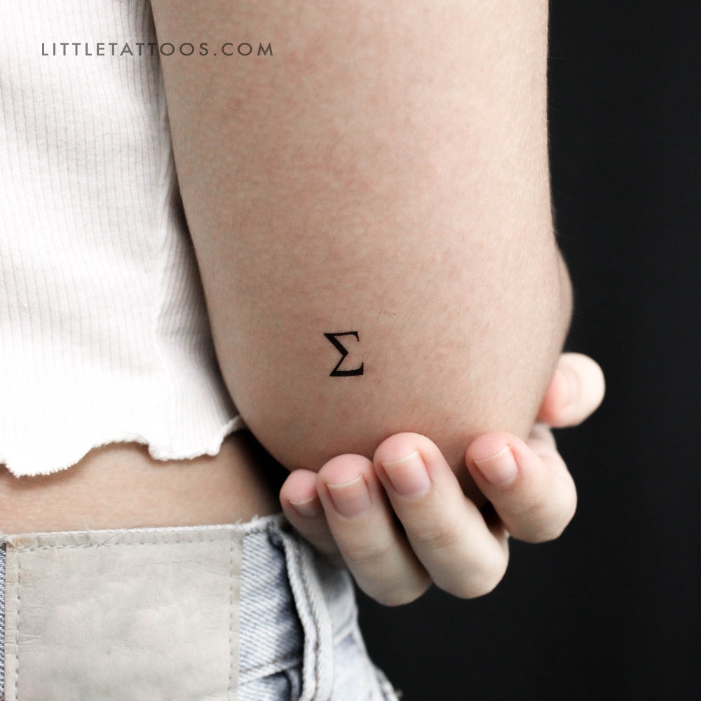 Uppercase Sigma Temporary Tattoo - Set of 3