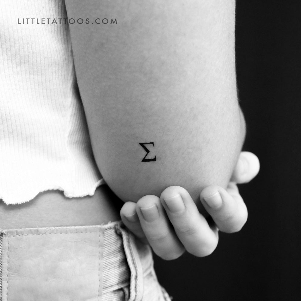 Uppercase Sigma Temporary Tattoo - Set of 3