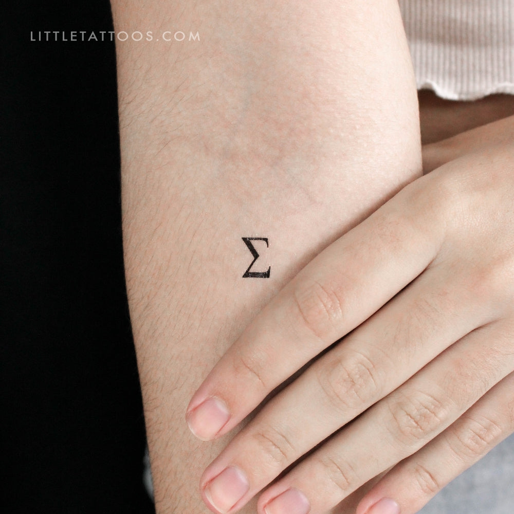 Uppercase Sigma Temporary Tattoo - Set of 3