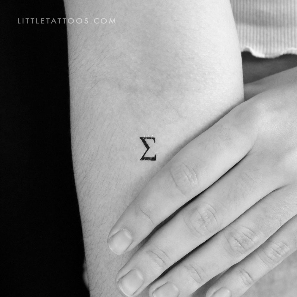 Uppercase Sigma Temporary Tattoo - Set of 3