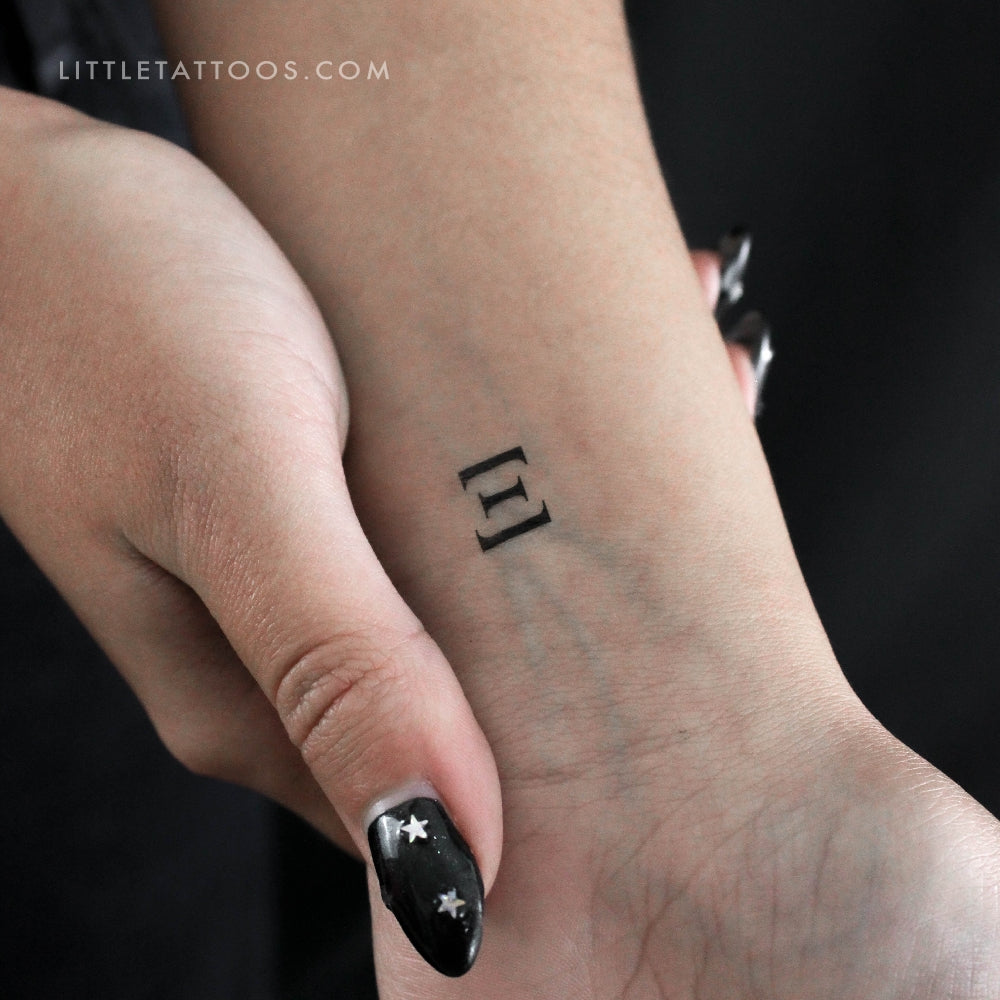 Tatuaje temporal de Xi mayúscula - Juego de 3