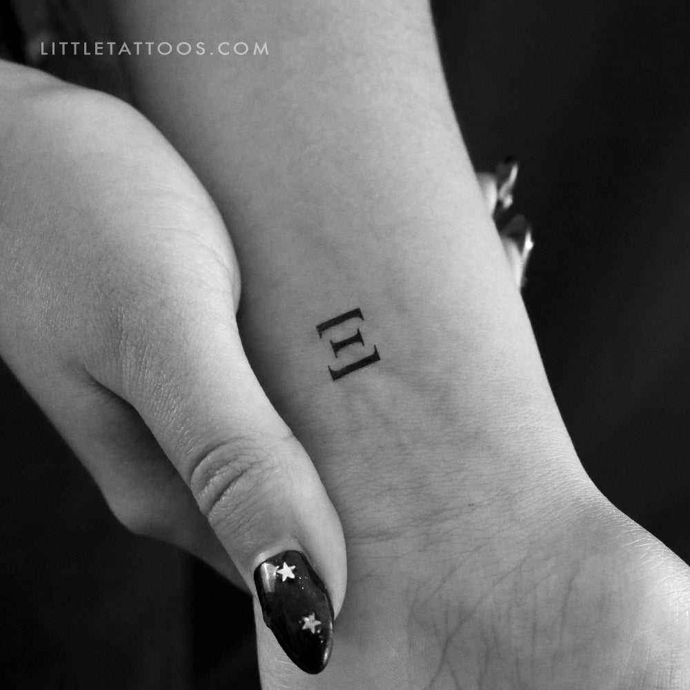 Tatuaje temporal de Xi mayúscula - Juego de 3