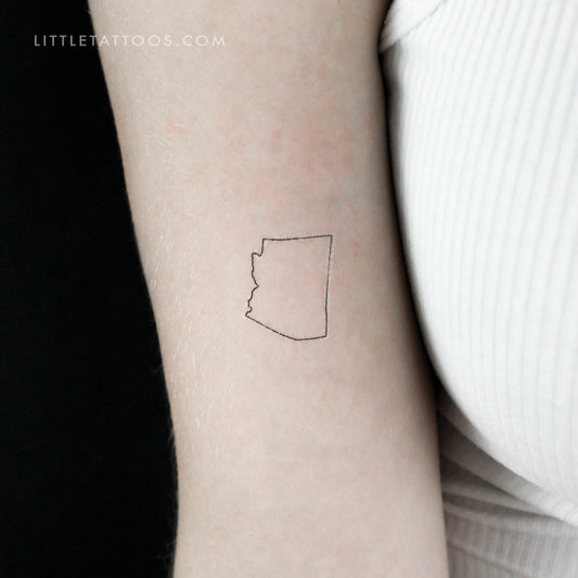 Tatuaje temporal del contorno del mapa de Arizona (juego de 3)