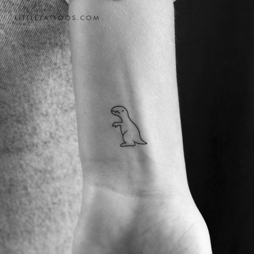 Minimalist T-Rex Dinosaur Temporary Tattoo - Set of 3