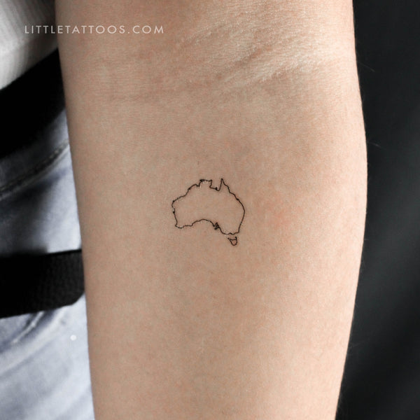 Australia Map Temporary Tattoo - Set of 3