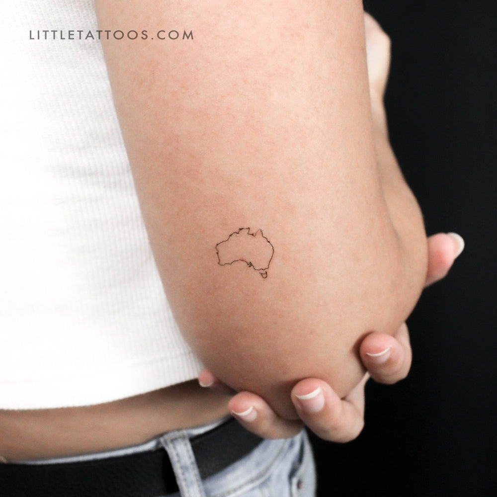 Australia Map Temporary Tattoo - Set of 3