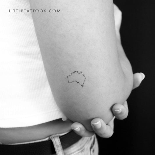 Australia Map Temporary Tattoo - Set of 3
