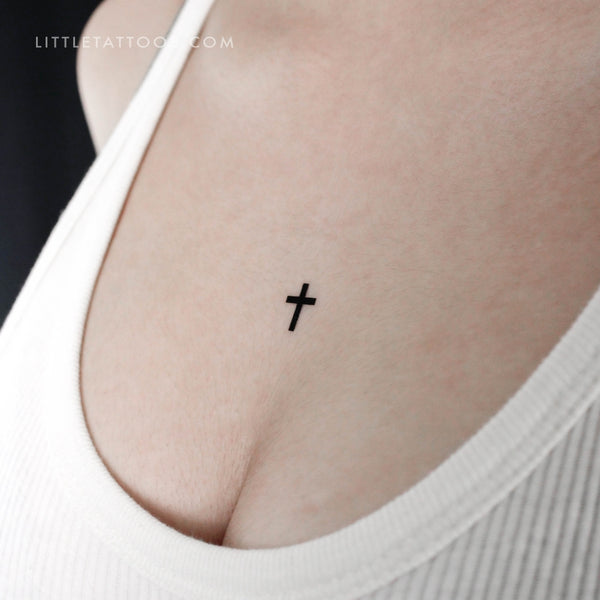 Tiny Cross Temporary Tattoo - Set of 3