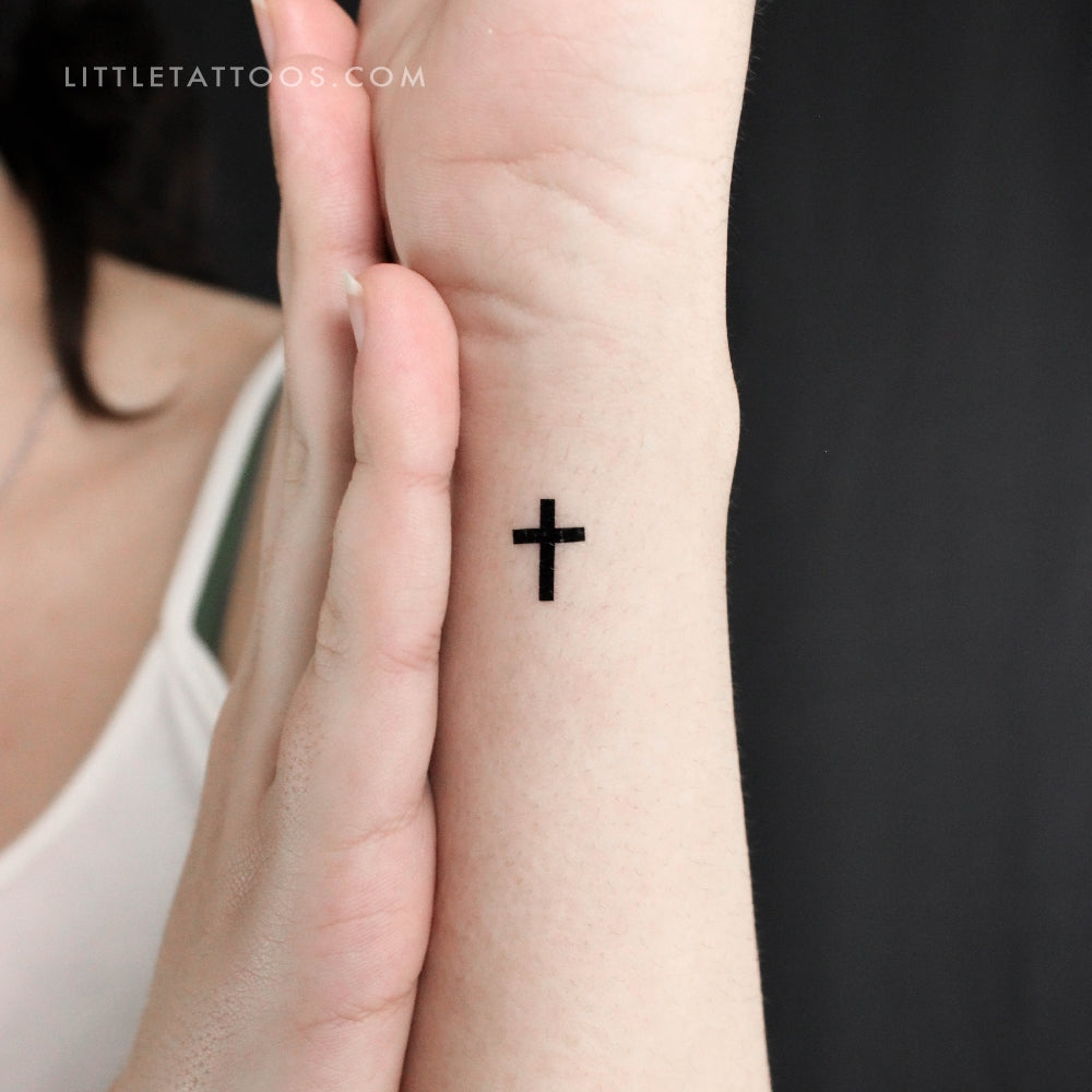Tiny Cross Temporary Tattoo - Set of 3