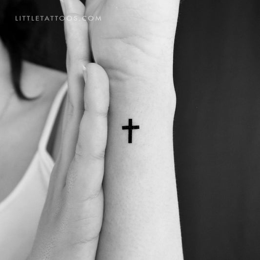 Tiny Cross Temporary Tattoo - Set of 3