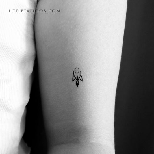 Minimalist Rocket Temporary Tattoo - Set of 3