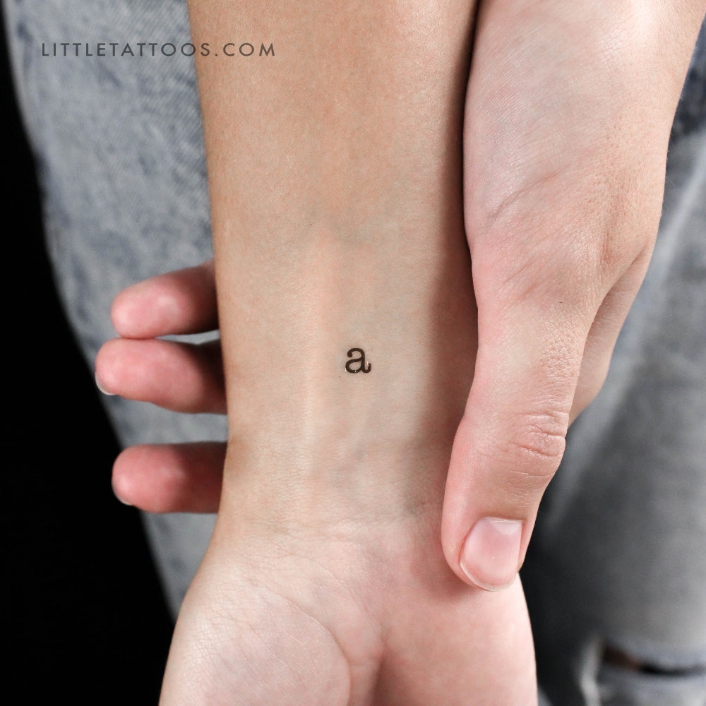 Tatuaje temporal de letra minúscula de máquina de escribir (juego de 3)