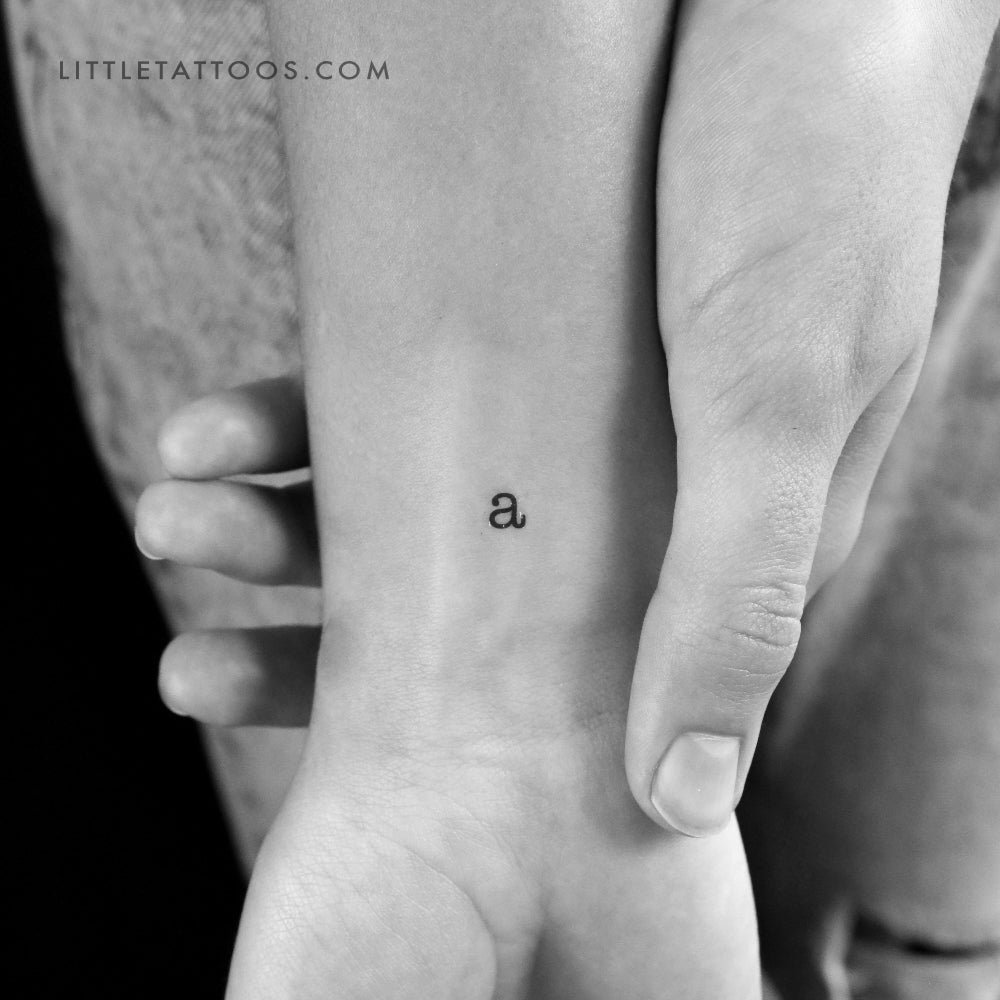 Tatuaje temporal de letra minúscula de máquina de escribir (juego de 3)