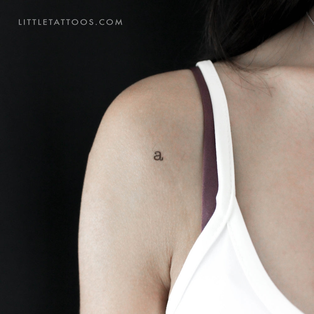 Tatuaje temporal de letra minúscula de máquina de escribir (juego de 3)