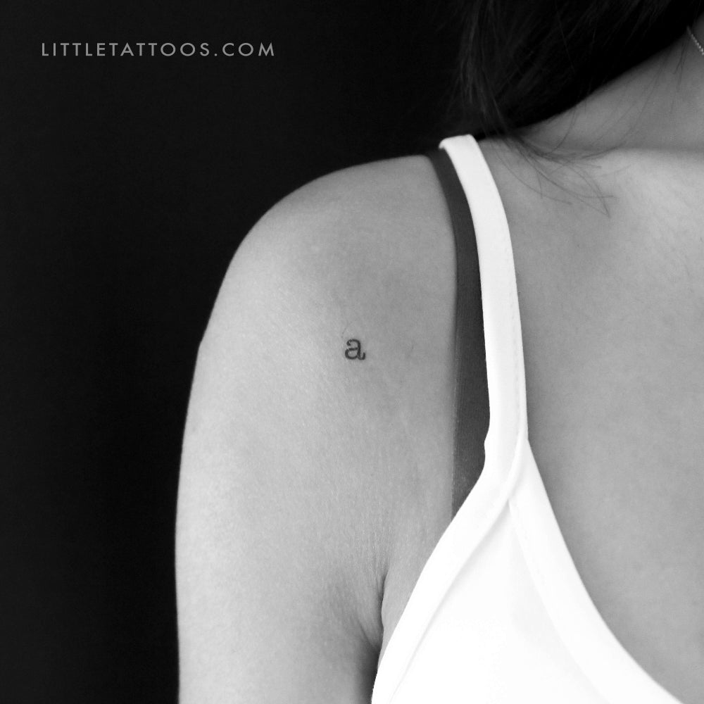 Tatuaje temporal de letra minúscula de máquina de escribir (juego de 3)