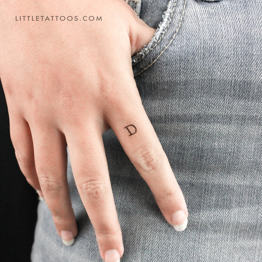 Tatuaje temporal de la letra D mayúscula de máquina de escribir (juego de 3)