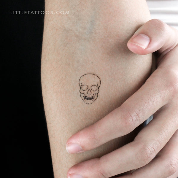 Minimalist Skull Temporary Tattoo - Set of 3