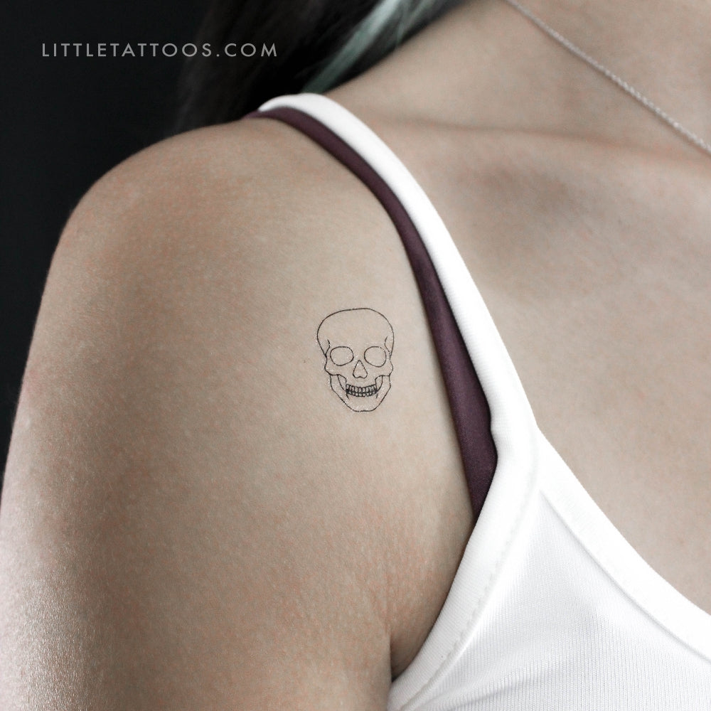 Minimalist Skull Temporary Tattoo - Set of 3