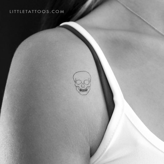 Minimalist Skull Temporary Tattoo - Set of 3