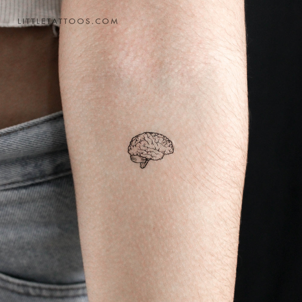 Tatuaje temporal de cerebro pequeño - Juego de 3