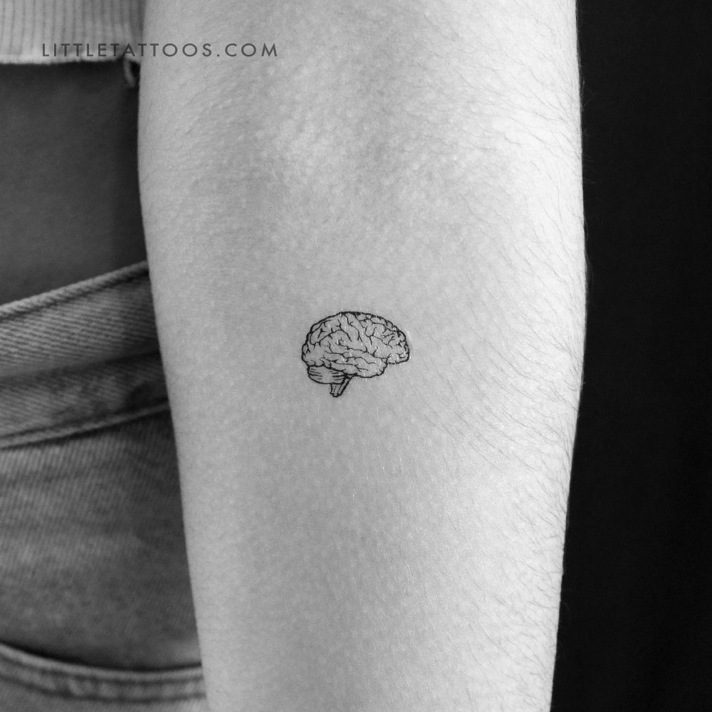 Tatuaje temporal de cerebro pequeño - Juego de 3