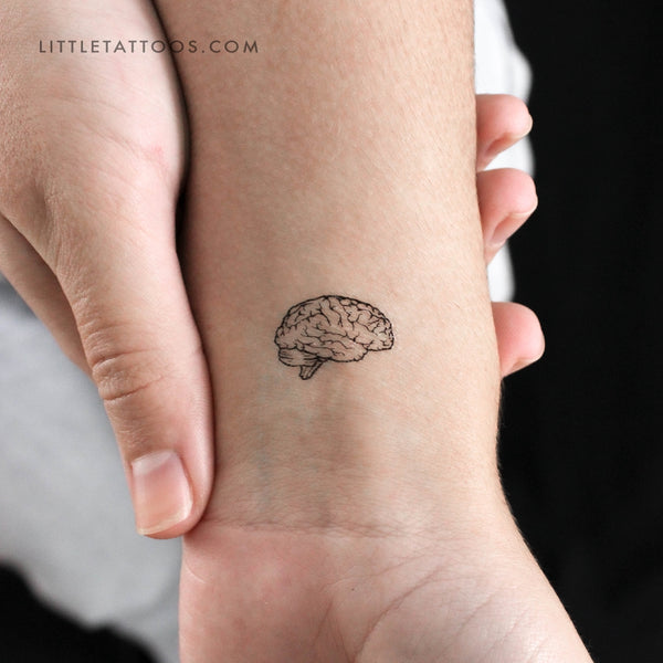 Small Brain Temporary Tattoo - Set of 3