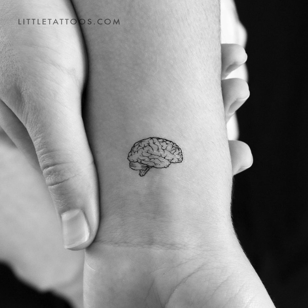 Tatuaje temporal de cerebro pequeño - Juego de 3