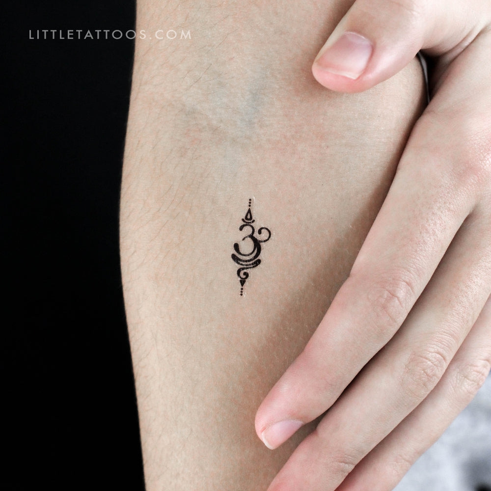 Sanskrit Symbol for Breathe Temporary Tattoo - Set of 3