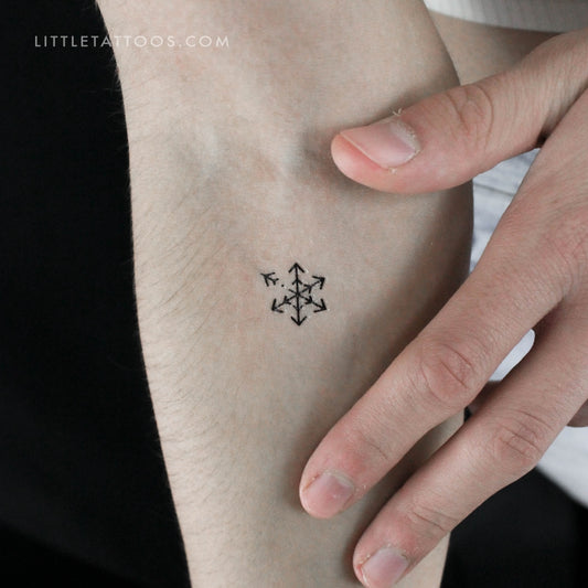 Flying Snowflake Temporary Tattoo - Set of 3