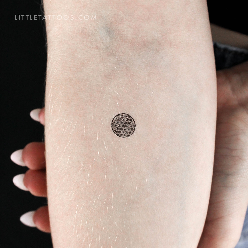 Tatuaje temporal de la pequeña flor de la vida (juego de 3)