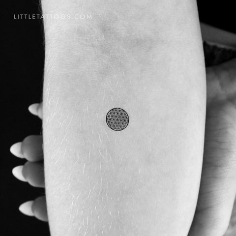 Tiny Flower Of Life Temporary Tattoo - Set of 3