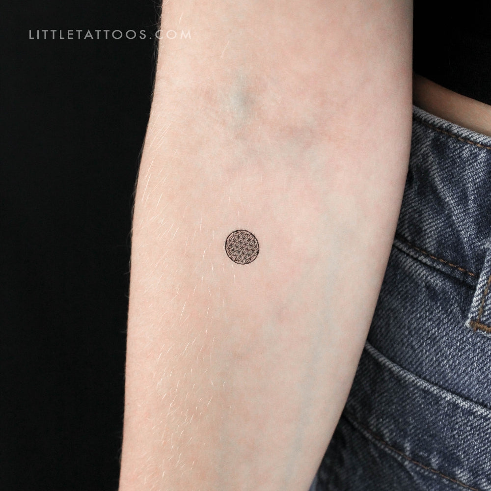 Tatuaje temporal de la pequeña flor de la vida (juego de 3)
