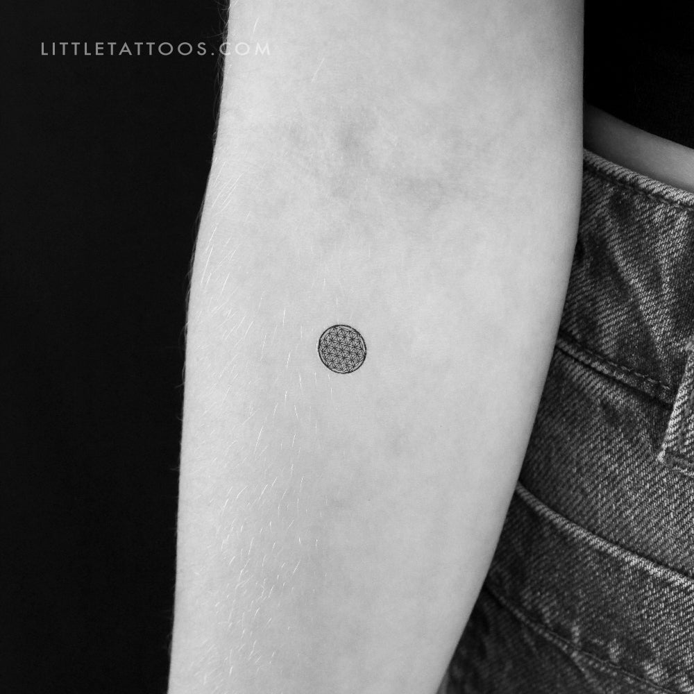 Tatuaje temporal de la pequeña flor de la vida (juego de 3)