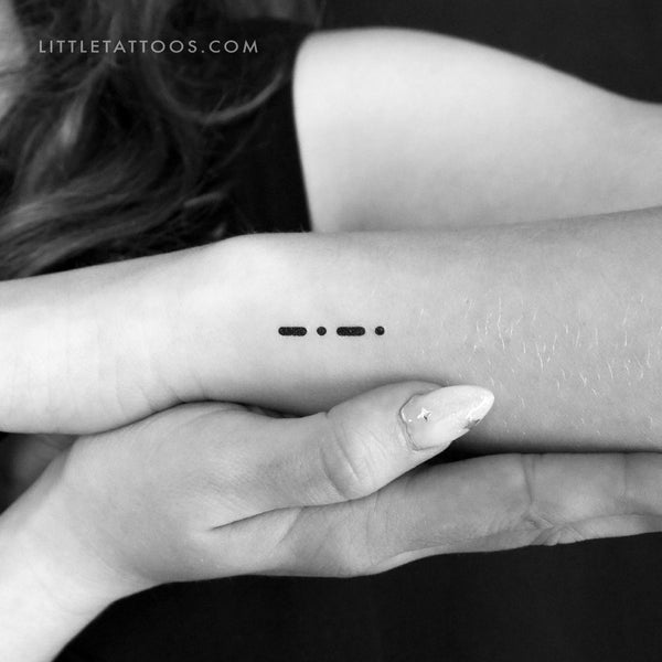 Morse Code C Temporary Tattoo - Set of 3